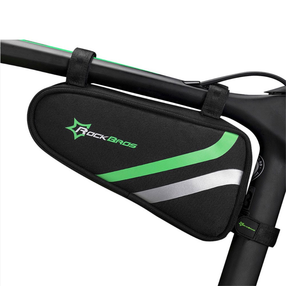 Image of RockBros - (1.5L) Universal Fahrrad Velo Smartphone Tasche für den Fahrrad Rahmen - Schwarz / Grün bei Apfelkiste.ch