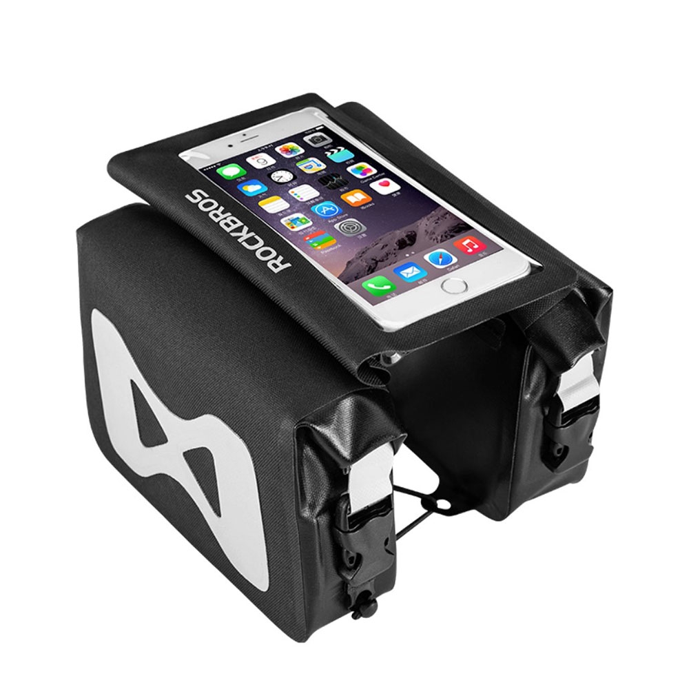 Image of RockBros - Universal Fahrrad Velo Smartphone Tasche für den Fahrradrahmen (6.5") - Schwarz bei Apfelkiste.ch