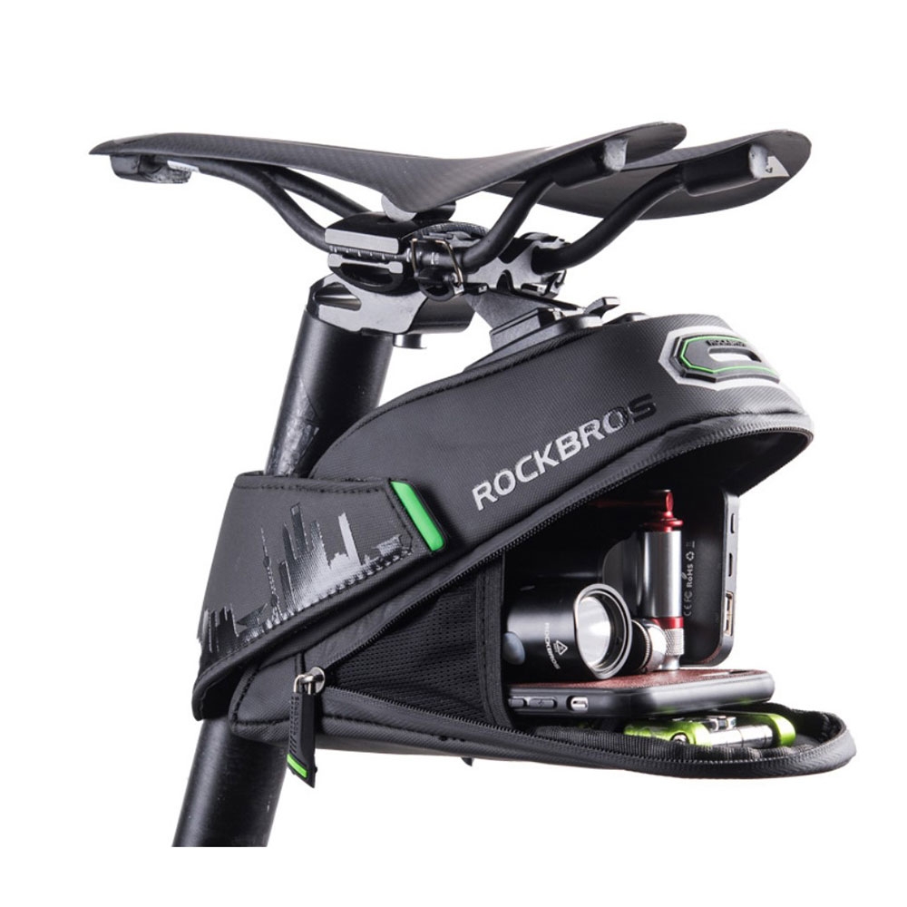 Image of RockBros - (1.5L) Wasserabweisende Universal Satteltasche für das Fahrrad Velo - Schwarz bei Apfelkiste.ch
