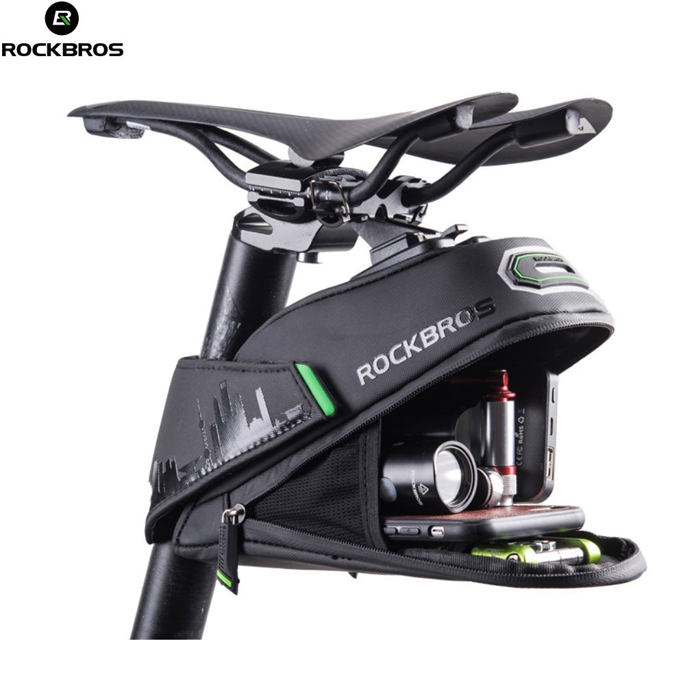 Wasserabweisende Universal Satteltasche für das Fahrrad Velo (1.5L) - Schwarz