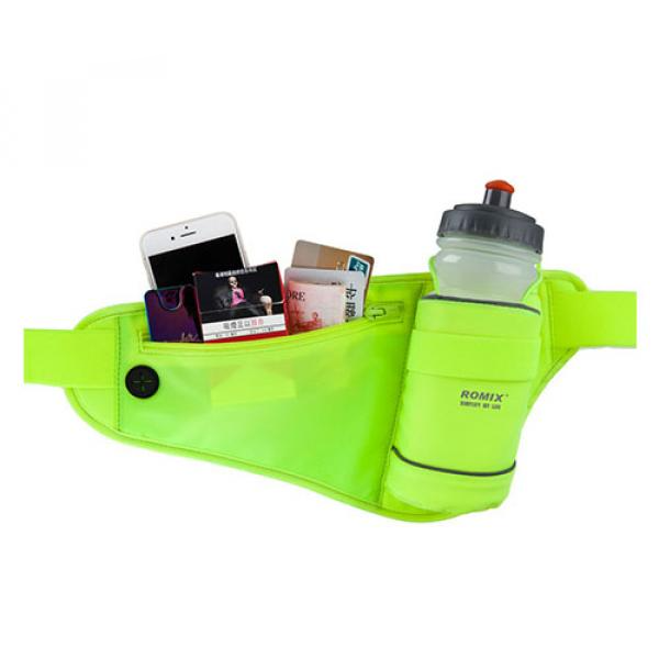 Image of Romix - Bauchgürtel Sport Gurt Tasche mit Getränkehalter (Spritzwassergeschützt) - Neon Gelb bei Apfelkiste.ch