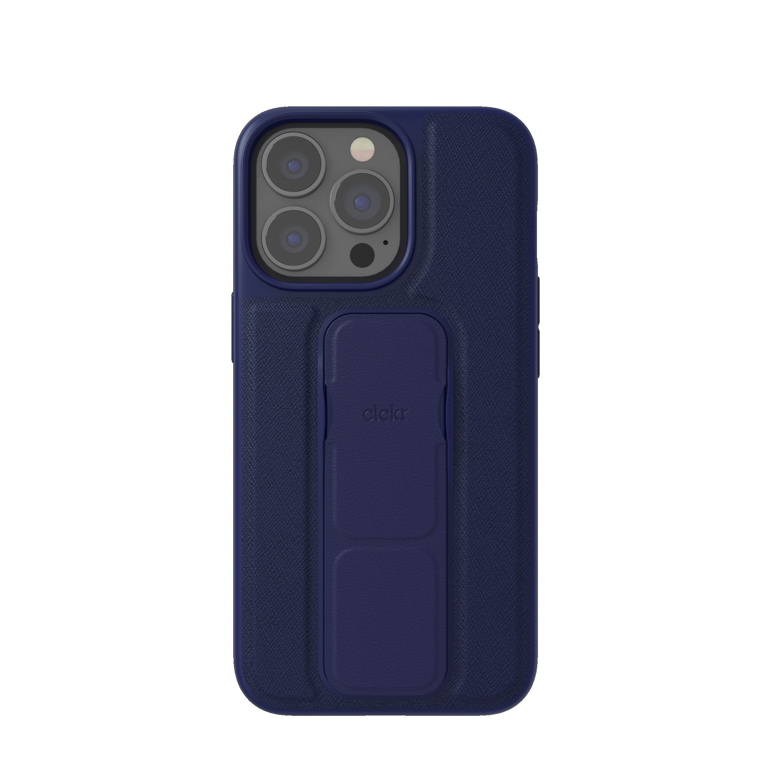 Image of Clckr - iPhone 13 / iPhone 13 Pro Antibakterielle Hardcase Leder Hülle Gripcase Saffiano (47447) - Navy bei Apfelkiste.ch