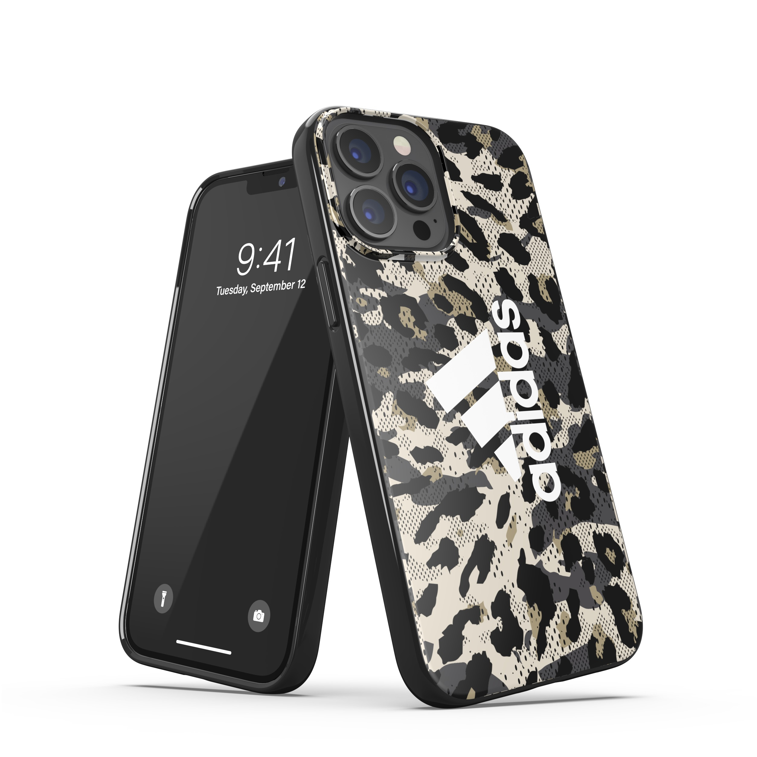 Image of adidas Sports - iPhone 13 Pro Max Hardcase Hülle Snap Case Leopard - Schwarz / Braun bei Apfelkiste.ch