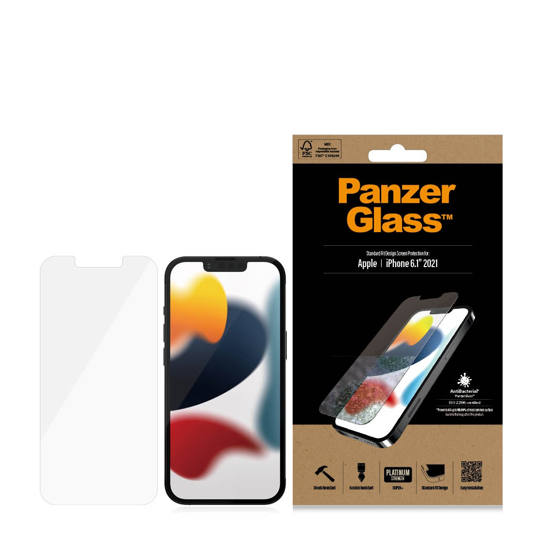 Image of PanzerGlass - iPhone 13 / iPhone 13 Pro Antibakterielle Panzer Glas Display Case Friendly 0.3mm (2742) bei Apfelkiste.ch