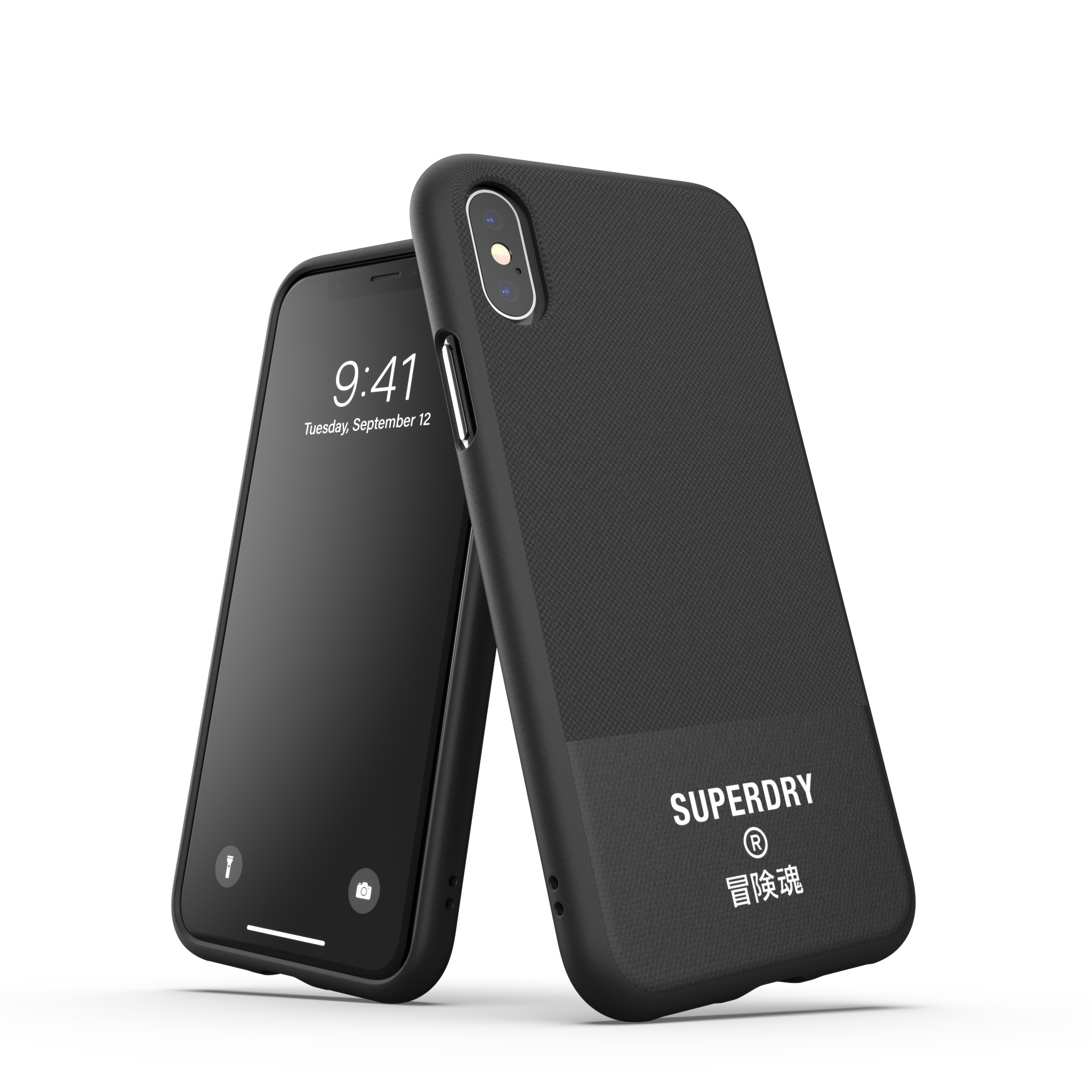 Image of Superdry - iPhone Xs / X Moulded Case Canvas Stoff Hülle (41544) - Schwarz bei Apfelkiste.ch