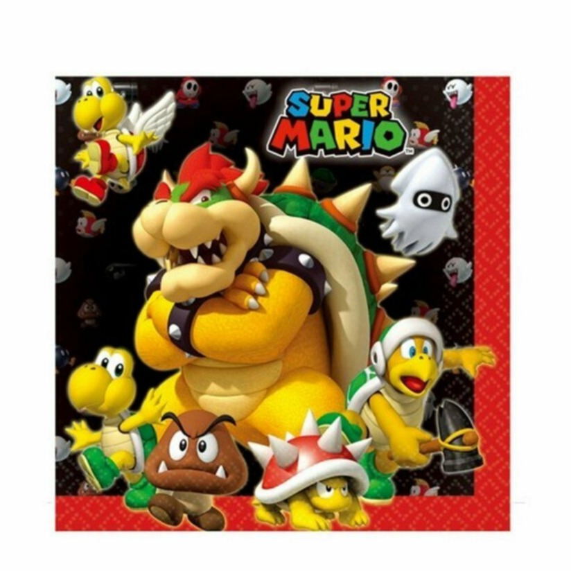 Image of (20er Set) 33x33cm Einweg Servietten Geburtstags Party Tisch Deko Lizenziert - Super Mario bei Apfelkiste.ch