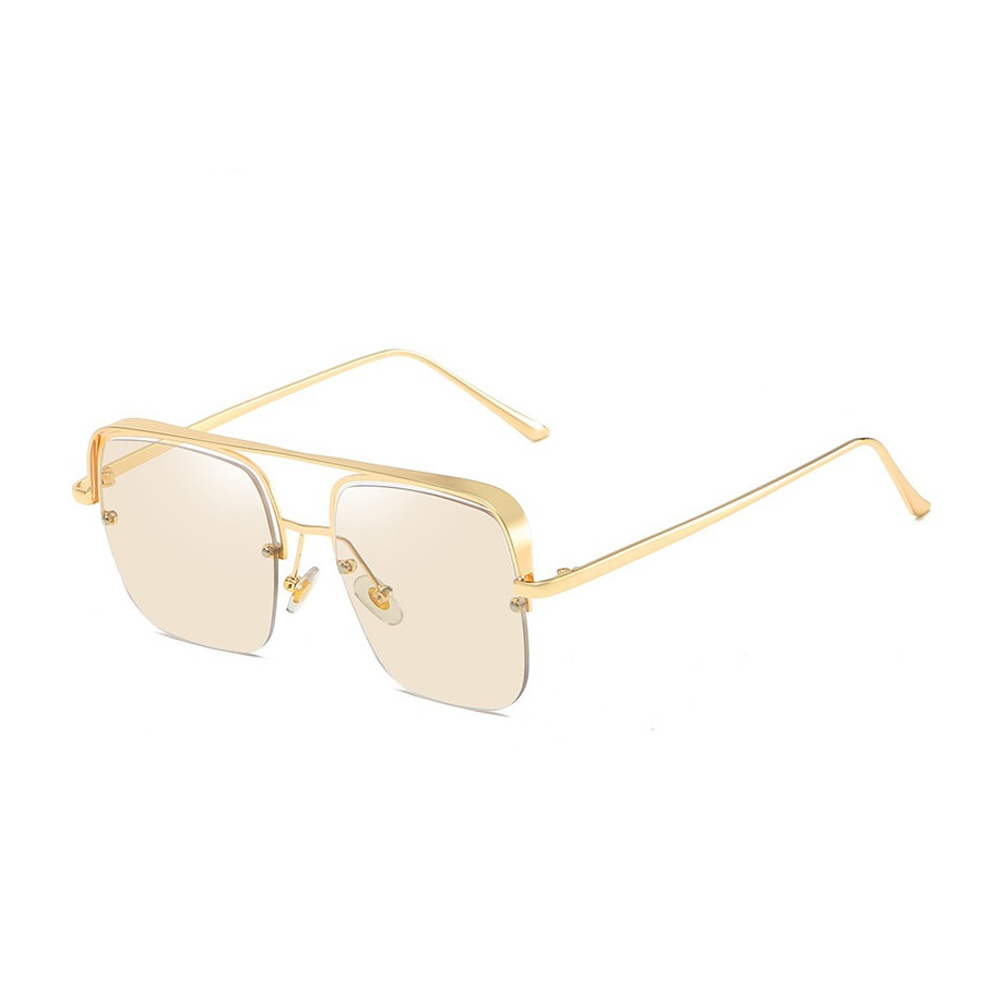 Image of UV400 Anti-Blue Light Sonnenbrille Vintage Look für Frauen - Braun / Gold (Eckig) bei Apfelkiste.ch