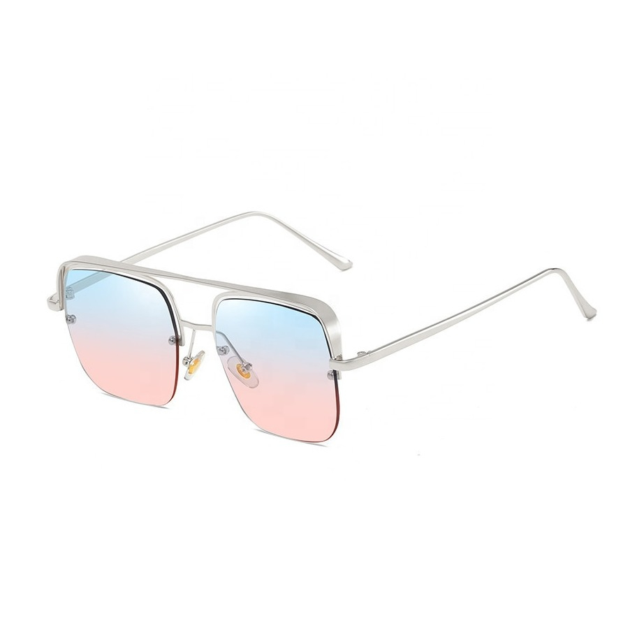Image of UV400 Anti-Blue Light Sonnenbrille Vintage Look für Frauen - Rosa / Blau (Eckig) bei Apfelkiste.ch