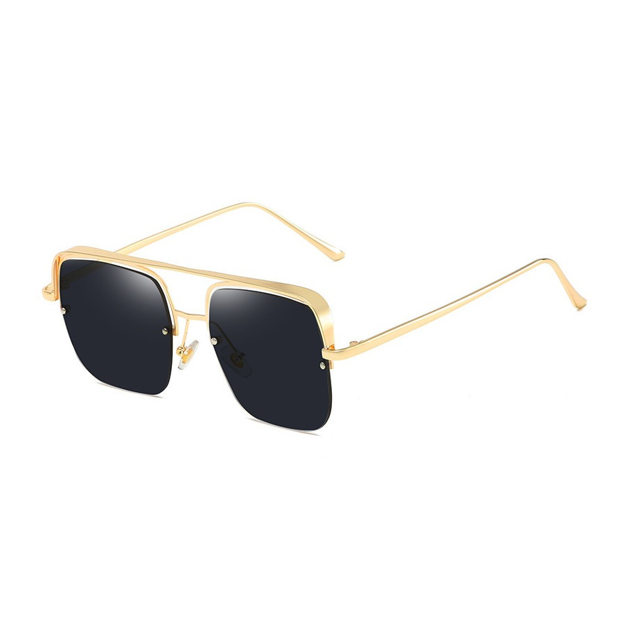 Image of UV400 Anti-Blue Light Sonnenbrille Vintage Look für Frauen - Schwarz / Gold (Eckig) bei Apfelkiste.ch