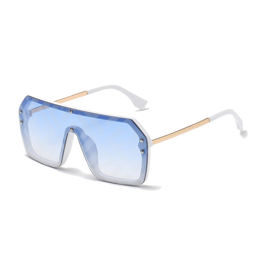 Image of UV400 Sonnenbrille Retro Mono für Männer + Frauen - Blau / Weiss (Eckig) bei Apfelkiste.ch