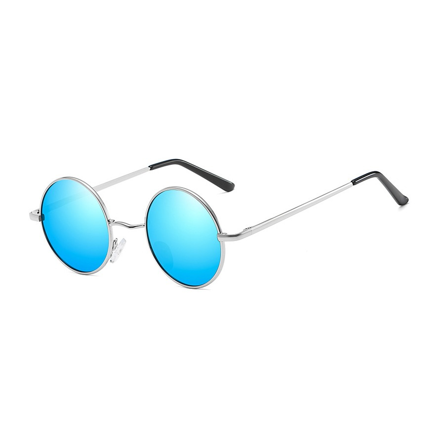 Image of UV400 Polarisierte Sonnenbrille Vintage Nickel für Männer + Frauen - Blau / Silber bei Apfelkiste.ch
