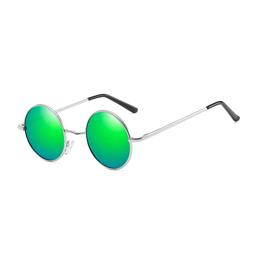 Image of UV400 Polarisierte Sonnenbrille Vintage Nickel für Männer + Frauen - Grün / Blau bei Apfelkiste.ch