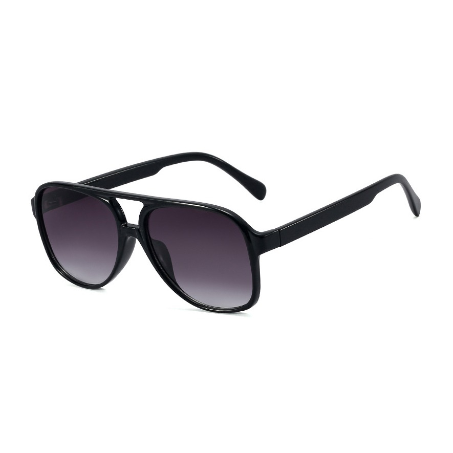 Image of UV400 Sonnenbrille Vintage Pilot für Männer + Frauen - Schwarz (Oval) bei Apfelkiste.ch