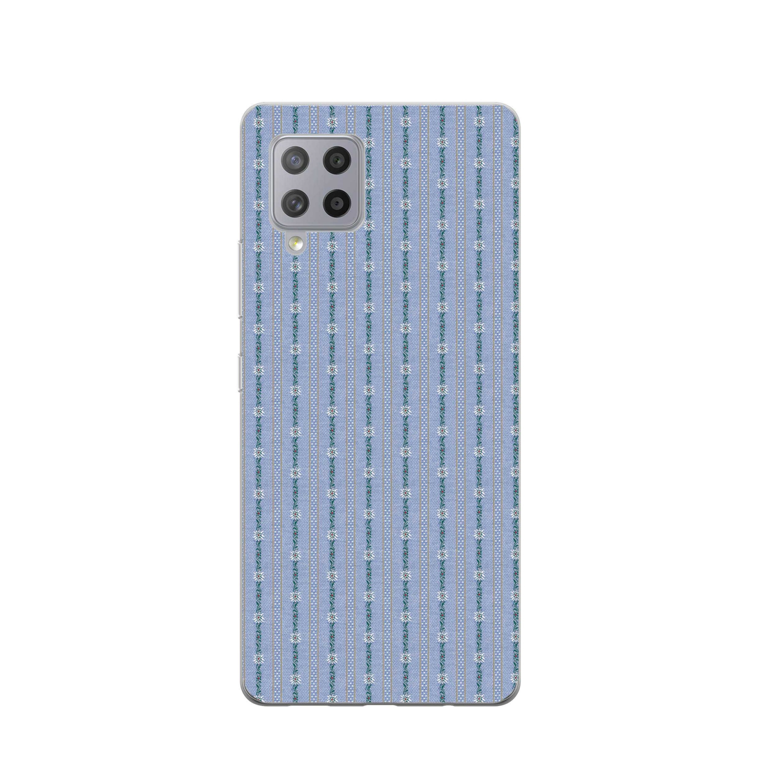 Image of Apfelkiste - Samsung Galaxy A42 5G Gummi Schutzhülle Edelweiss Schwinger Design - Transparent bei Apfelkiste.ch