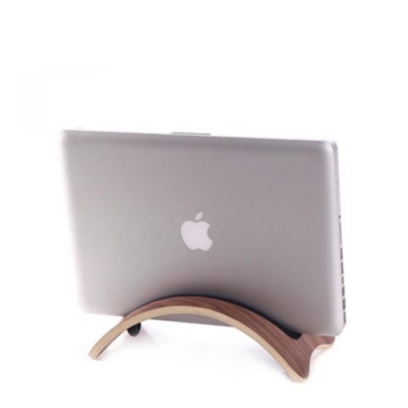Image of Samdi - Echt Holz Tablet / Laptop Ständer Halter für iPad / MacBook Pro / Air / usw. - Dunkelbraun bei Apfelkiste.ch