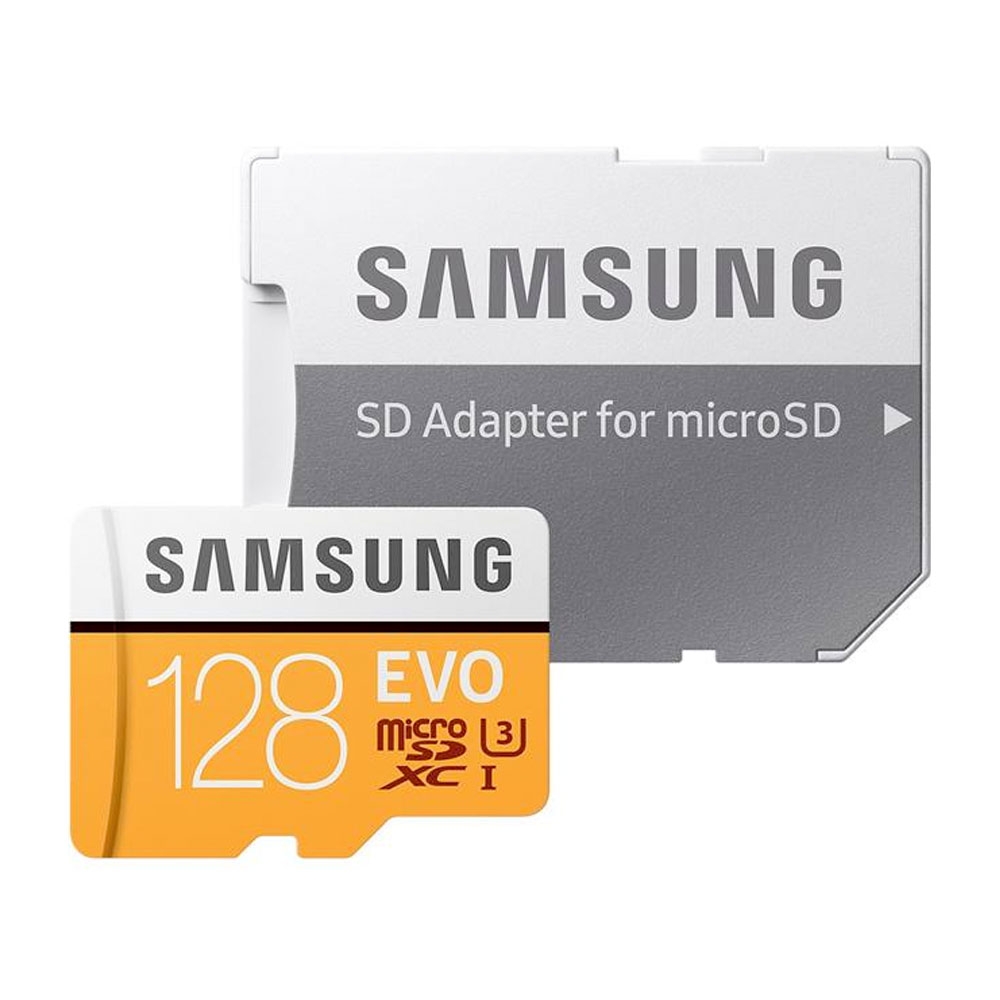 Image of Samsung - 128GB EVO Micro-SDXC TransFlash Speicherkarte UHS-I Class 10 U3 Ulta HD 4K + SD Adapter (MB-MP128G) bei Apfelkiste.ch