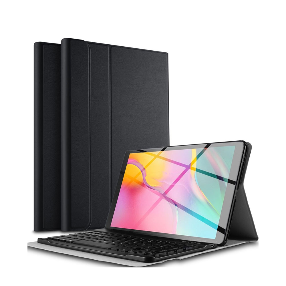 Samsung Galaxy Tab A 10.1 (2019) Leder Tasche mit abnehmbarer Bluetooth Tastatur (QWERTY) - Schwarz