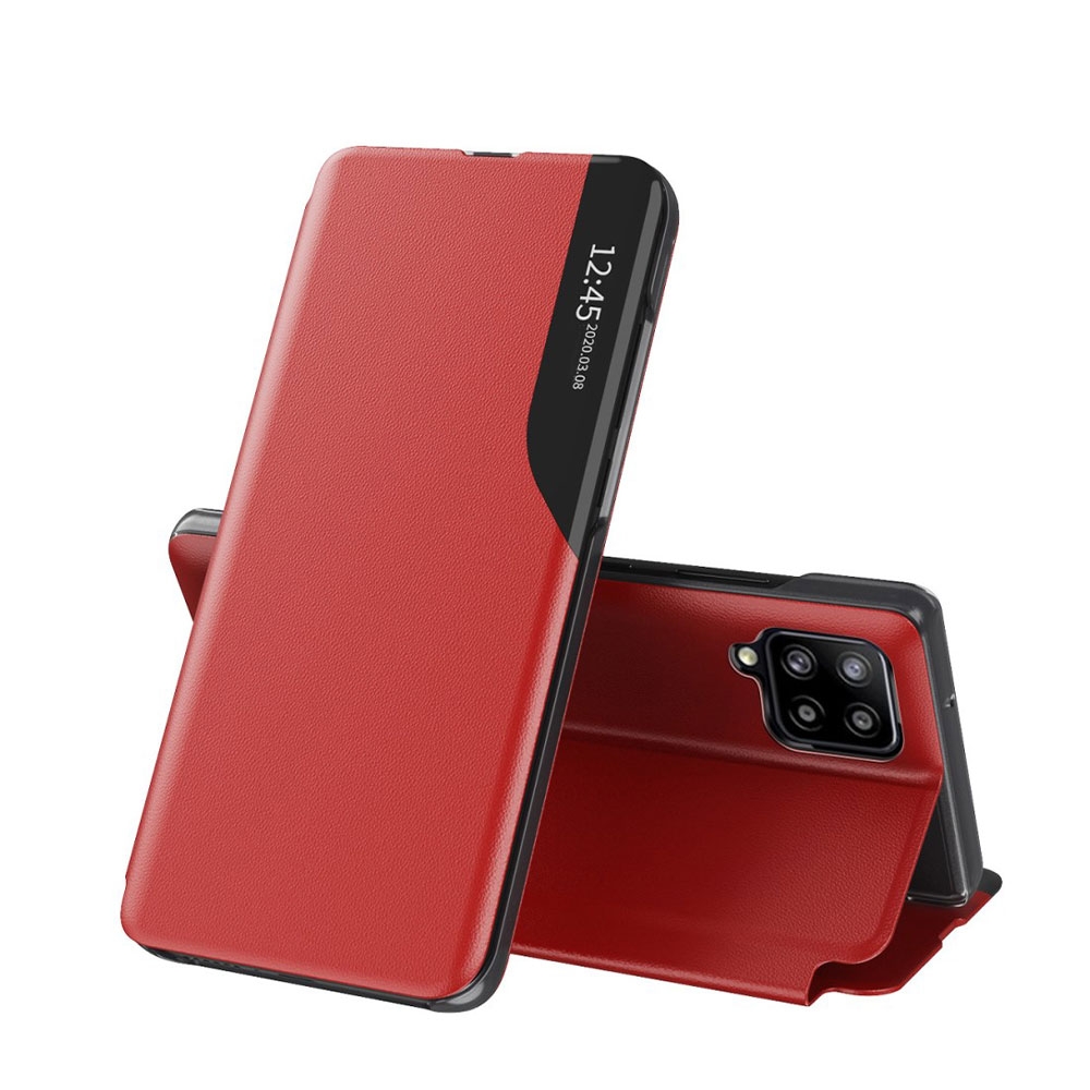 Image of Samsung Galaxy A12 Leder Hülle Small Window View Flip Case - Rot bei Apfelkiste.ch
