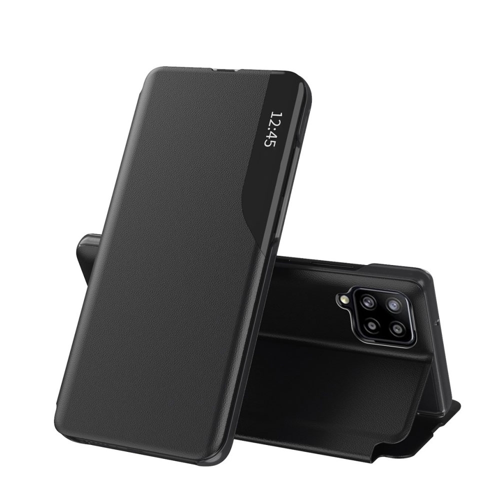 Image of Samsung Galaxy A12 Leder Hülle Small Window View Flip Case - Schwarz bei Apfelkiste.ch