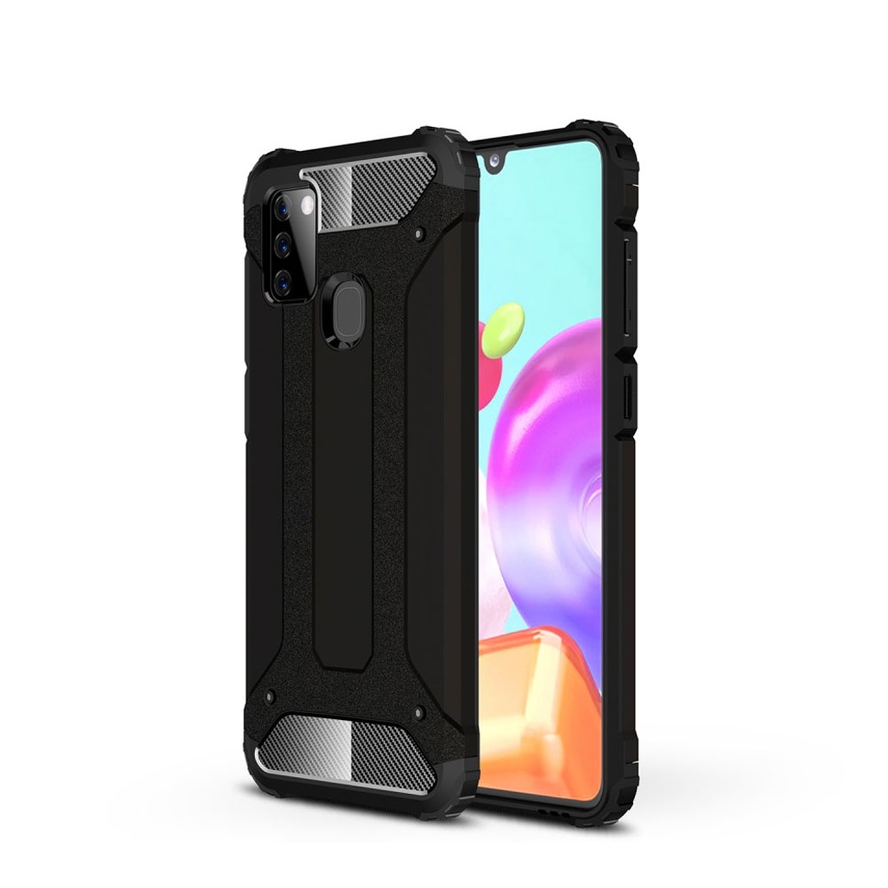 Image of Samsung Galaxy A21s Outdoor Hybrid Hardcase Hülle - Schwarz bei Apfelkiste.ch