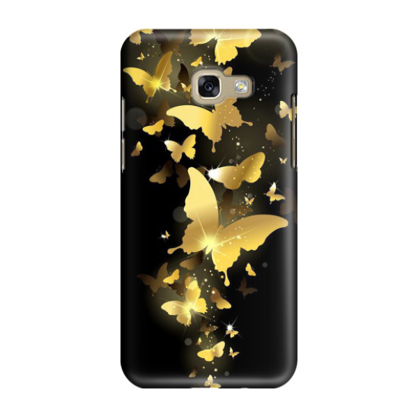 Image of Samsung Galaxy A3 (2017) Hardcase Schutzhülle Schmetterling - Schwarz / Gold bei Apfelkiste.ch
