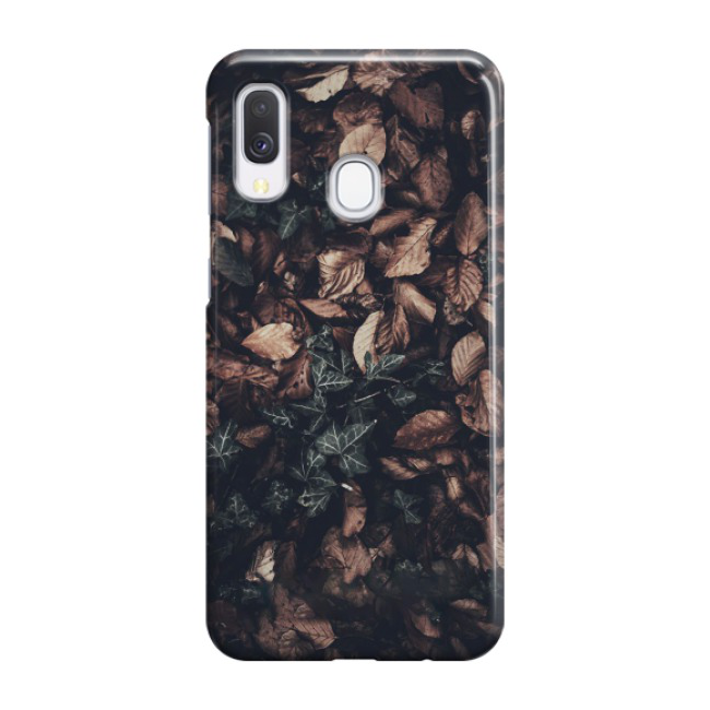 Samsung Galaxy A40 Hardcase Schutzhülle Efeu Laub - Braun