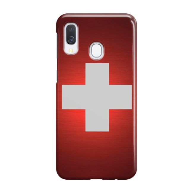 Image of Samsung Galaxy A40 Hardcase Schutzhülle Schweiz Fussball EM 2021 (Euro 2020) - Rot / Weiss bei Apfelkiste.ch