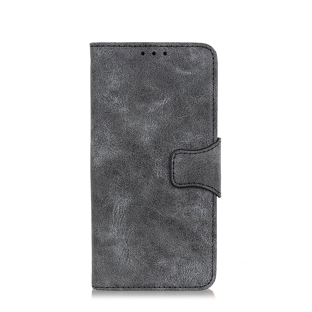 Image of Samsung Galaxy A40 Vintage Leder Tasche Flip Cover mit Kartenfächer - Grau bei Apfelkiste.ch