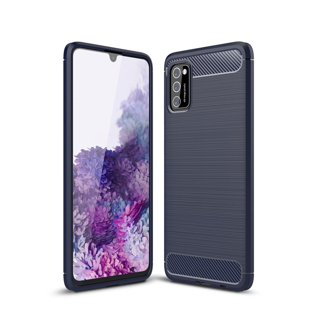 Image of Samsung Galaxy A41 Gummi Case Schutzhülle Carbon Look - Dunkelblau bei Apfelkiste.ch
