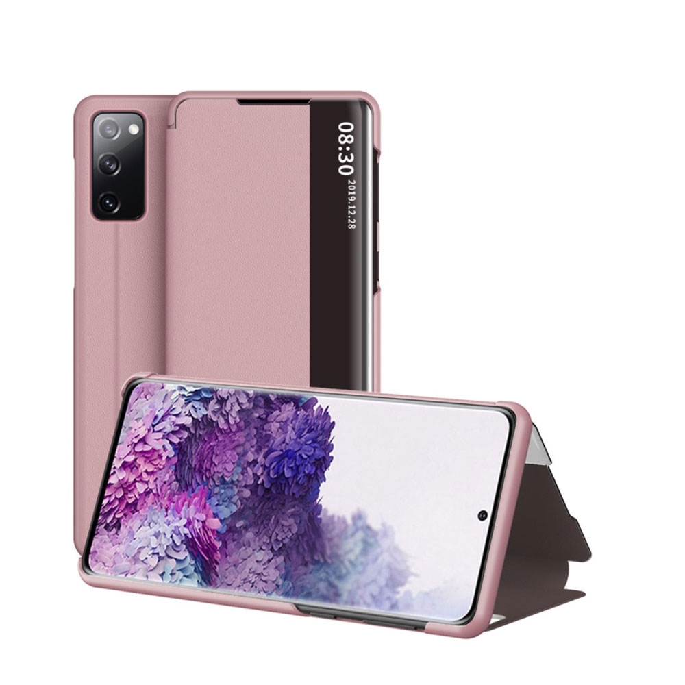 Image of Samsung Galaxy S20 FE / S20 FE 5G Leder Hülle Slim Window View Flip Case - Rosa bei Apfelkiste.ch
