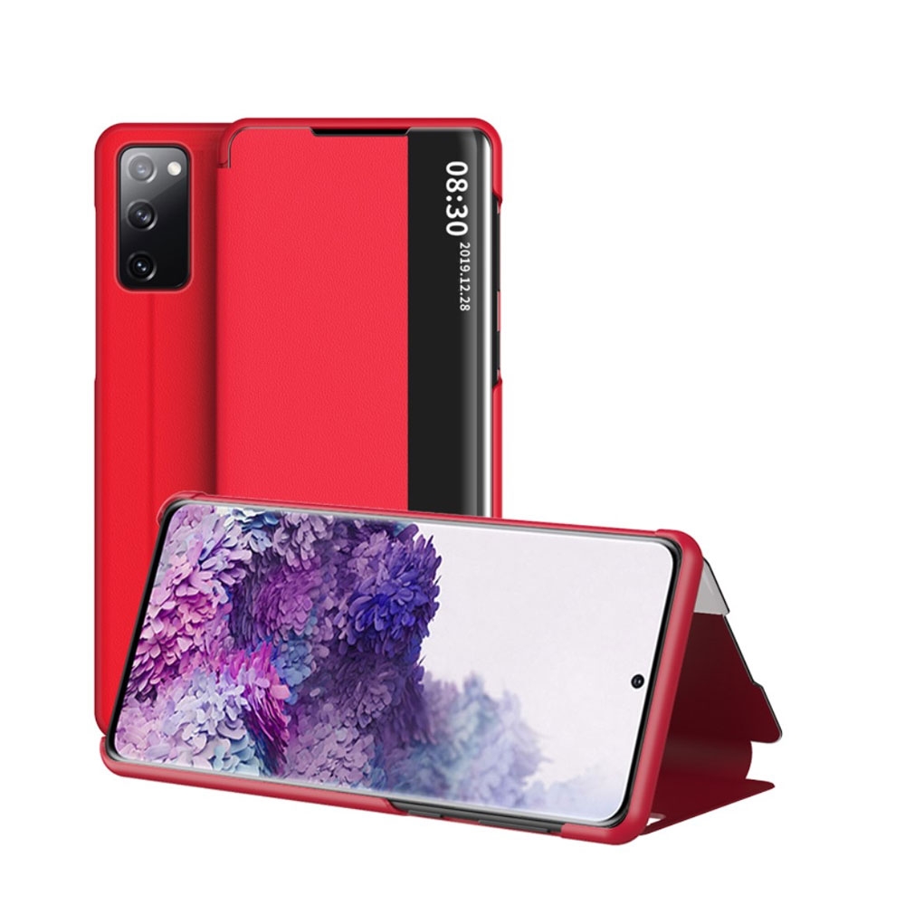 Image of Samsung Galaxy S20 FE / S20 FE 5G Leder Hülle Slim Window View Flip Case - Rot bei Apfelkiste.ch