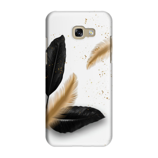 Image of Samsung Galaxy A5 (2017) Hardcase Schutzhülle Feder Design - Gold / Schwarz bei Apfelkiste.ch