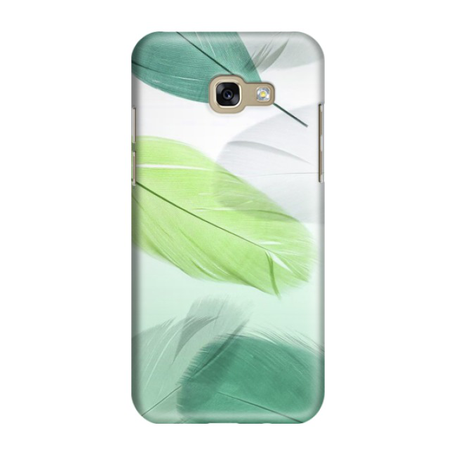 Samsung Galaxy A5 (2017) Hardcase Schutzhülle Federn - Grün / Weiss