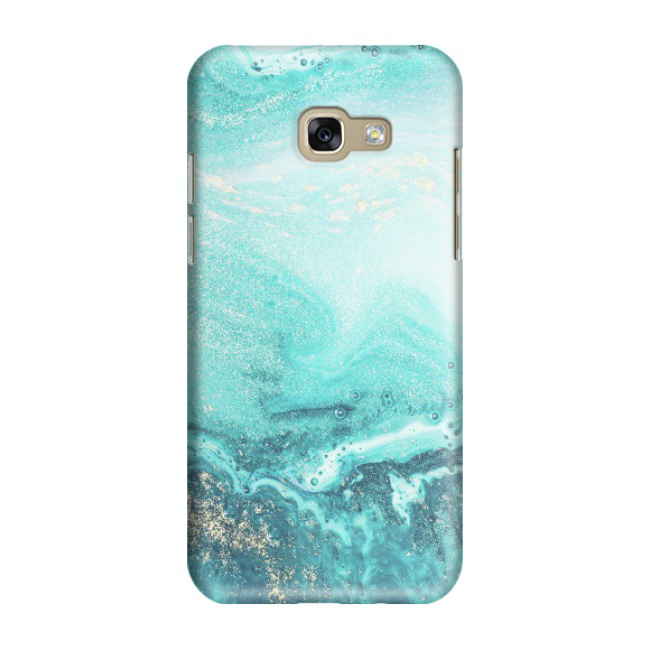 Image of Samsung Galaxy A5 (2017) Hardcase Schutzhülle Marmor Marble Glitzer - Türkis / Gold bei Apfelkiste.ch