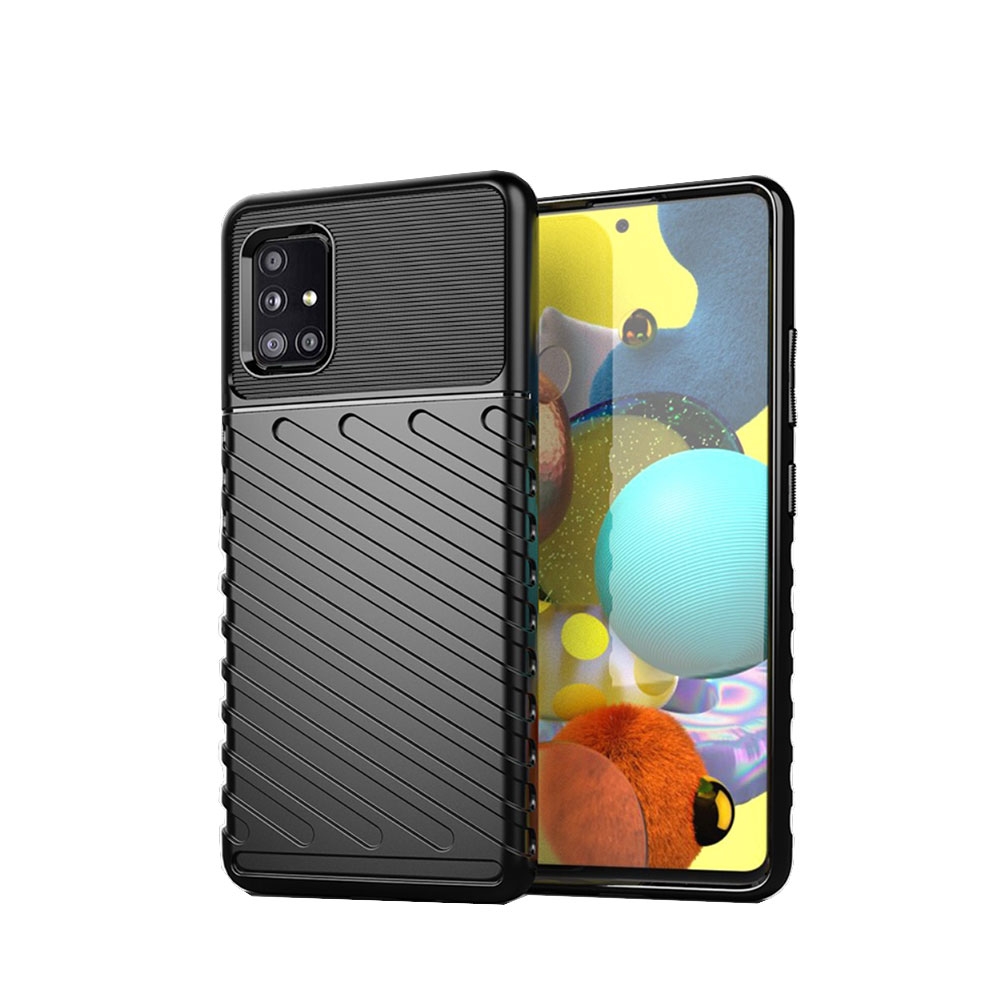 Image of Samsung Galaxy A51 5G (2020) Gummi Case Schutzhülle Grip Design - Schwarz bei Apfelkiste.ch