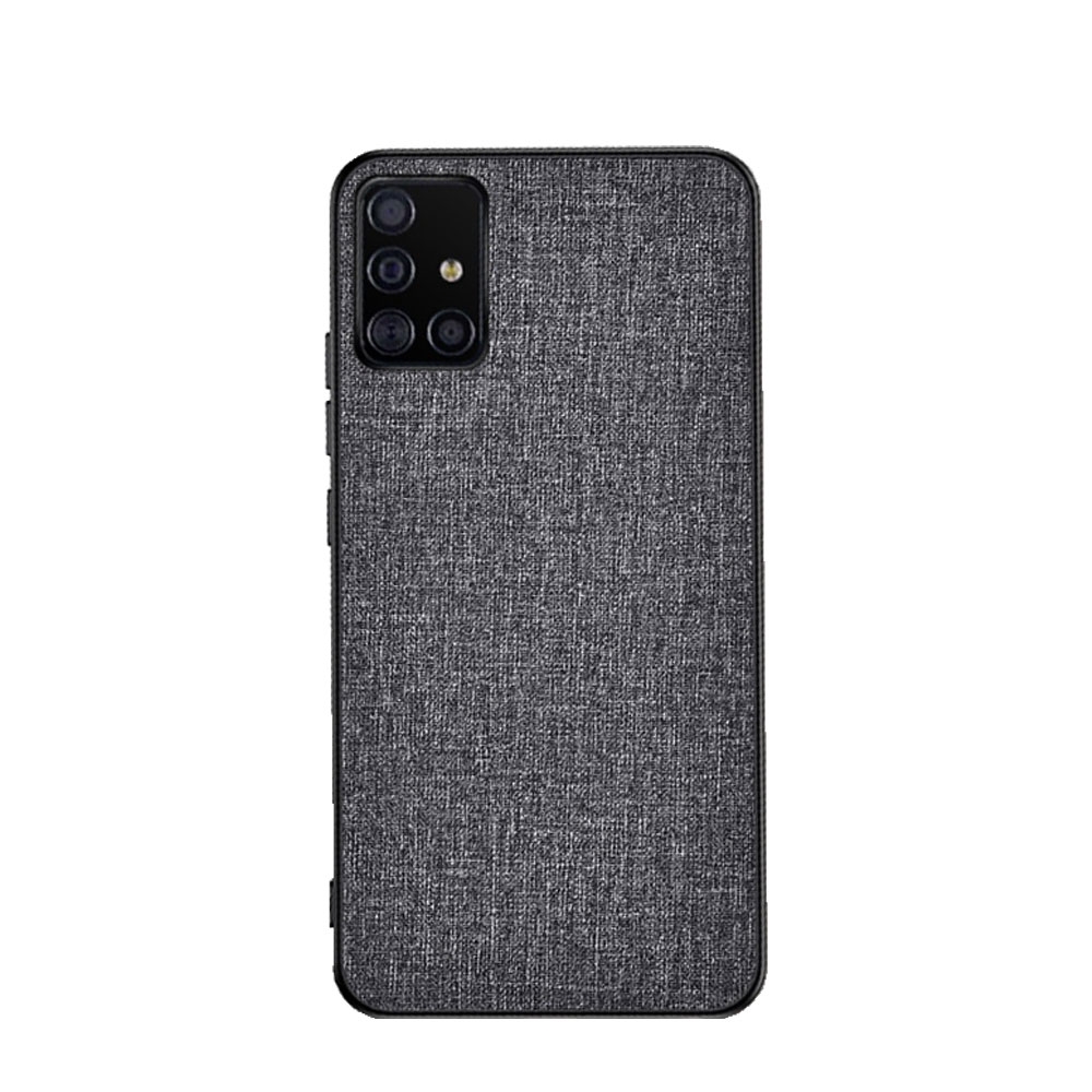 Image of Samsung Galaxy A51 (2019) Hybrid Hardcase Hülle im Stoff Design - Grau bei Apfelkiste.ch