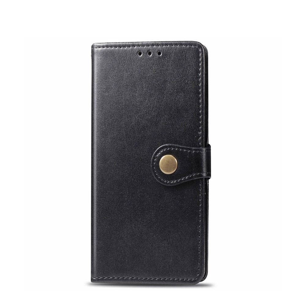Image of Samsung Galaxy A51 (2019) Leder Tasche Flip Cover mit Kartenfächer + Magnetverschluss - Schwarz bei Apfelkiste.ch