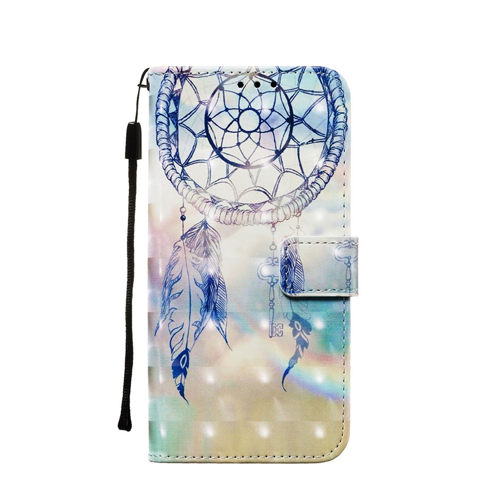 Image of Samsung Galaxy A51 (2019) Leder Tasche Traumfänger - Blau / Weiss bei Apfelkiste.ch