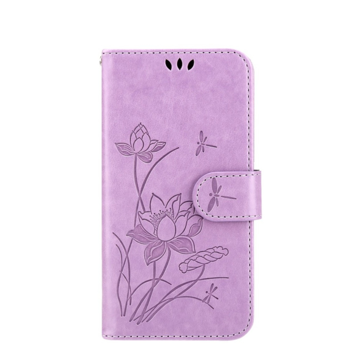 Image of Samsung Galaxy A53 5G Leder Tasche Flip Cover Lotus Blumen Imprint - Lila bei Apfelkiste.ch