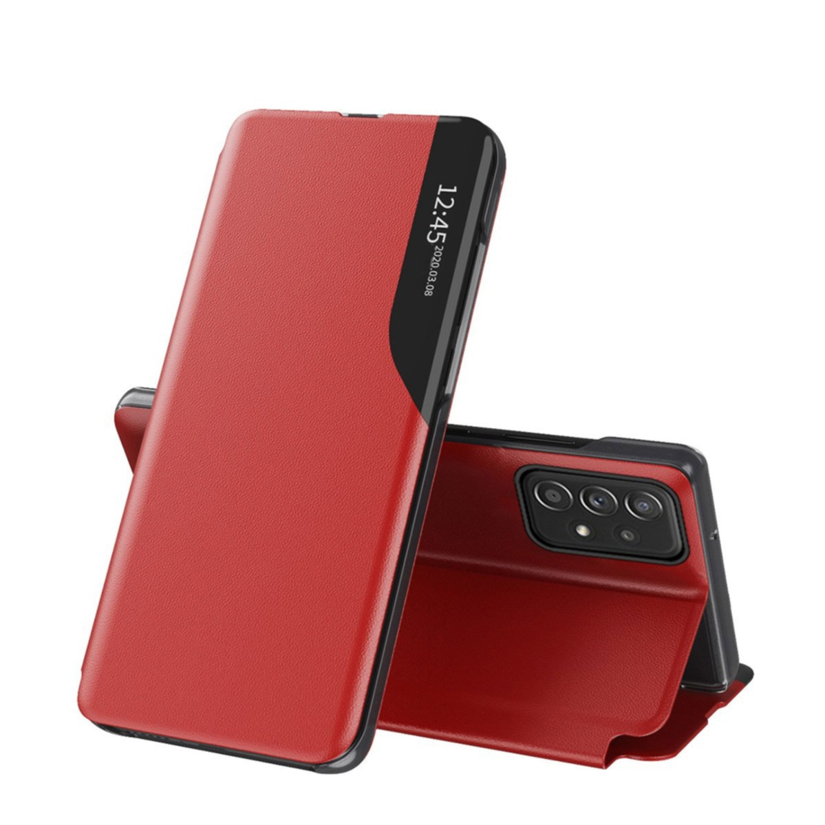 Image of Samsung Galaxy A53 5G Leder Hülle Small Window View Flip Case - Rot bei Apfelkiste.ch