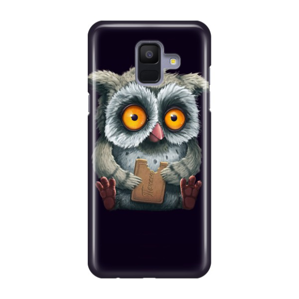 Image of Samsung Galaxy A6 (2018) Hardcase Schutzhülle Hungrige Eule - Schwarz bei Apfelkiste.ch