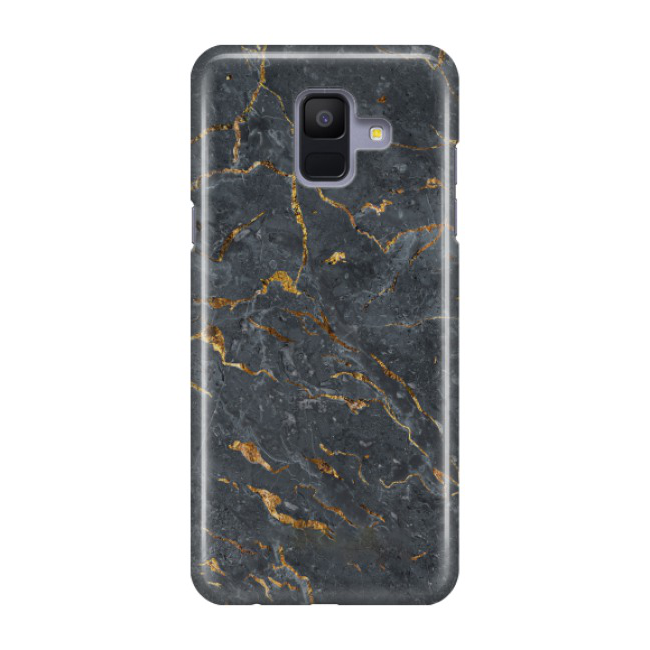 Image of Samsung Galaxy A6 (2018) Hardcase Schutzhülle Marmor Marble - Grau / Gold bei Apfelkiste.ch