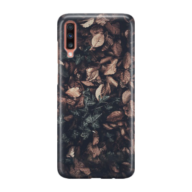 Samsung Galaxy A70 Hardcase Schutzhülle Efeu Laub - Braun
