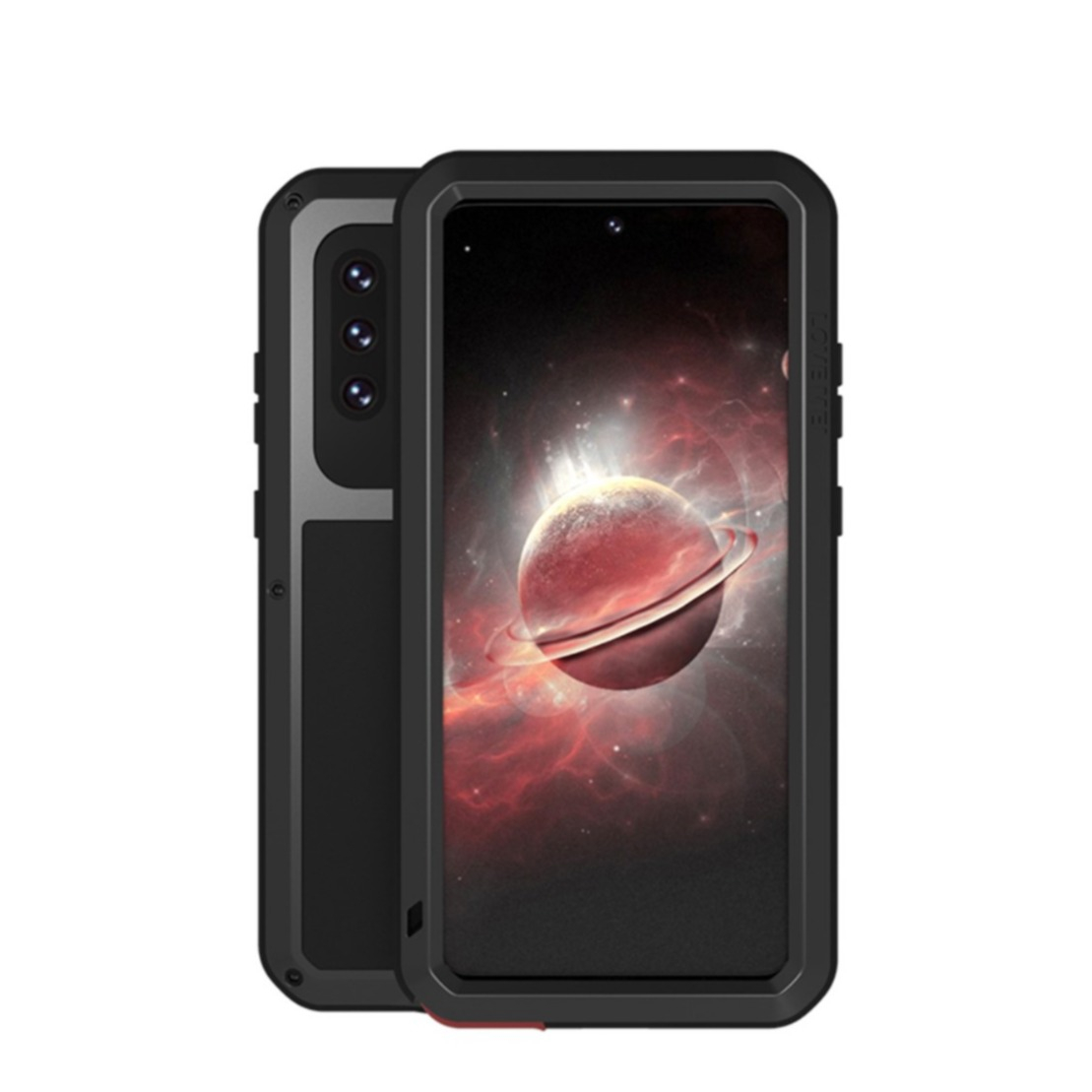 Image of LOVE MEI - Samsung Galaxy A72 / A72 5G Silikon Metall Outdoor Case + Panzerfolie - Schwarz bei Apfelkiste.ch