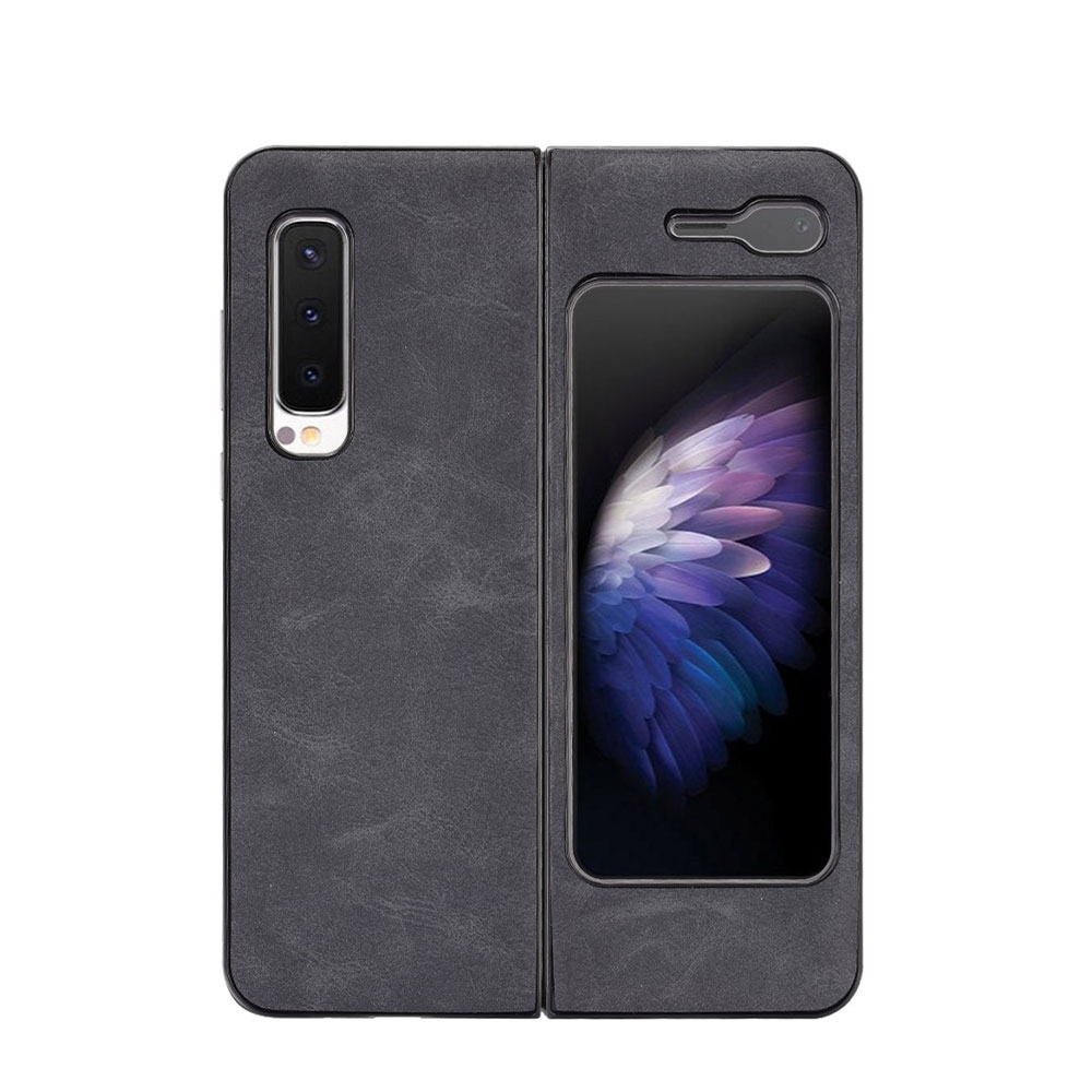 Image of Samsung Galaxy Fold / Fold 5G Leder Case Schutz Hülle im Vintage Look - Grau bei Apfelkiste.ch