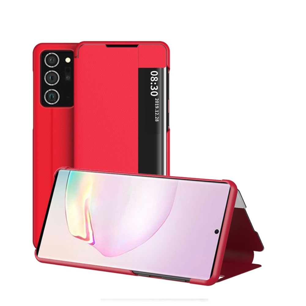 Image of Samsung Galaxy Note 20 Ultra / 20 Ultra 5G Leder Hülle Slim Window View Flip Case - Rot bei Apfelkiste.ch