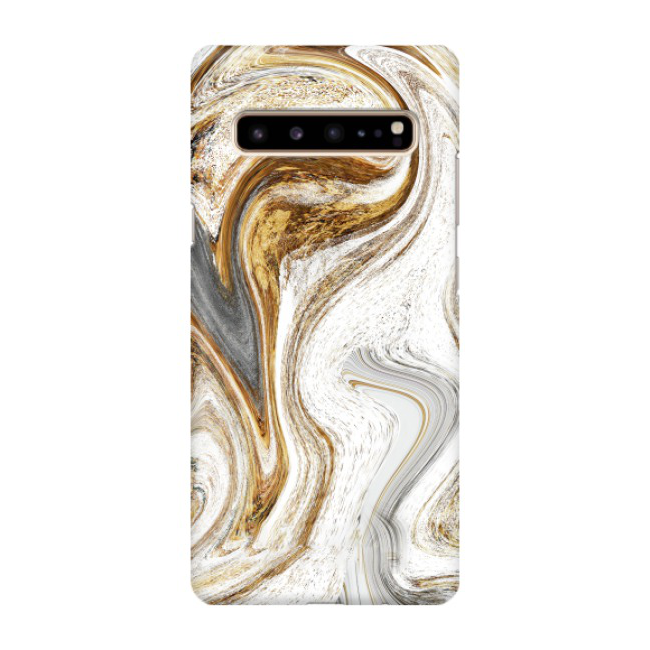 Image of Samsung Galaxy S10 5G Hardcase Schutzhülle Marmor Marble - Weiss / Gold bei Apfelkiste.ch
