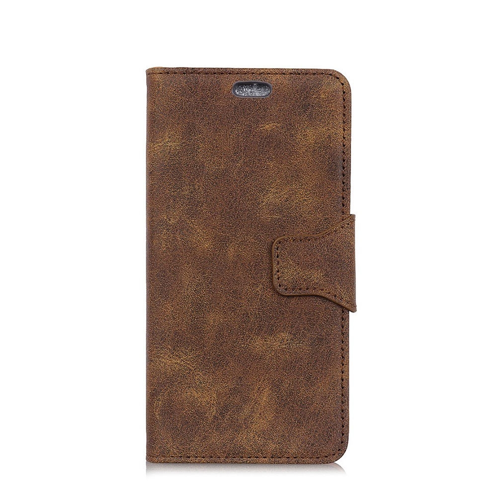 Image of Samsung Galaxy S10 Vintage Leder Tasche Flip Cover mit Kartenfächer - Dunkelbraun bei Apfelkiste.ch