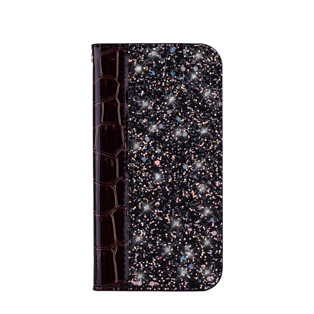 Image of Samsung Galaxy S10 Shiny Hülle Tasche im Krokodil Leder Look - Braun / Schwarz bei Apfelkiste.ch