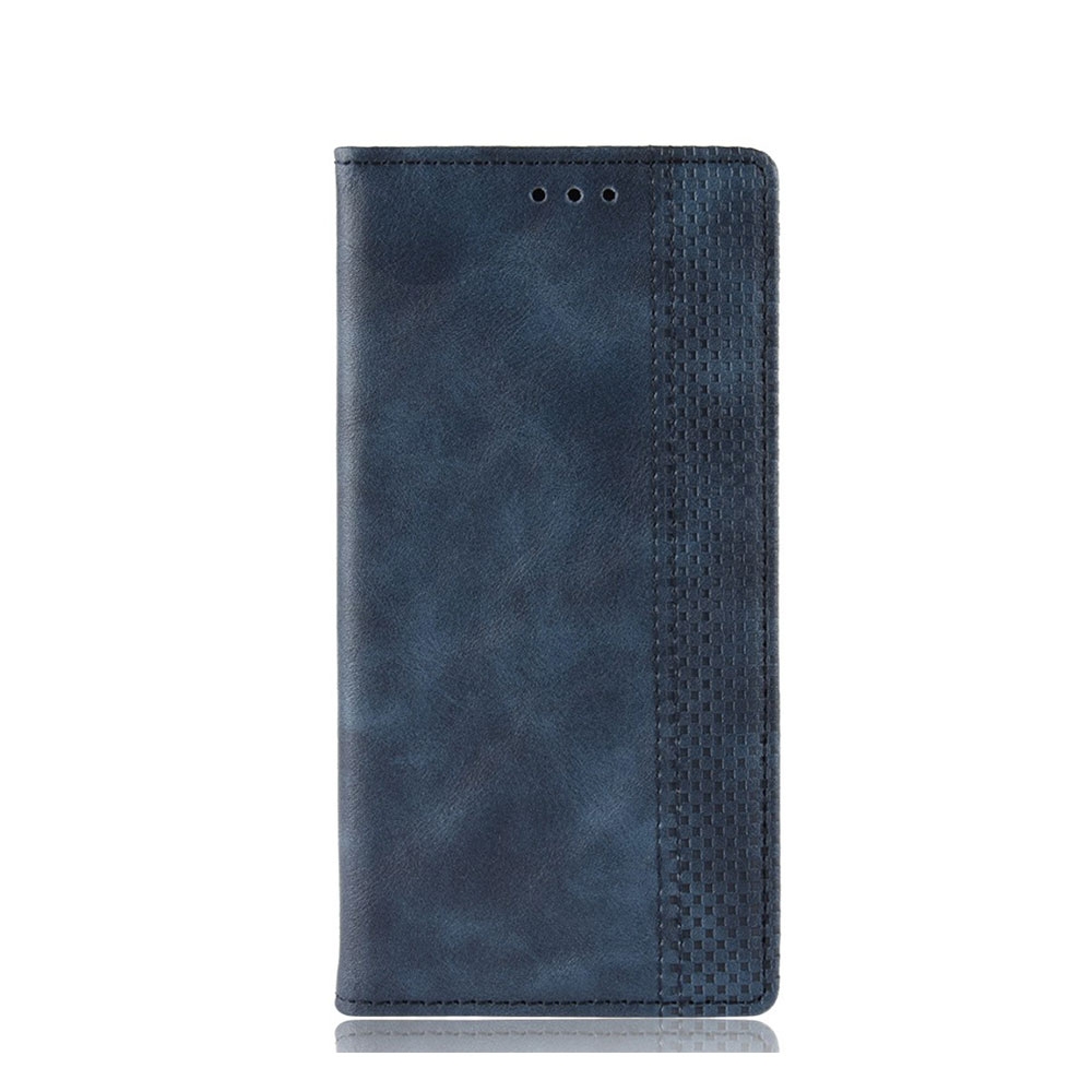 Image of Samsung Galaxy S10 Vintage Leder Tasche Flip Cover Fashion Design - Blau bei Apfelkiste.ch